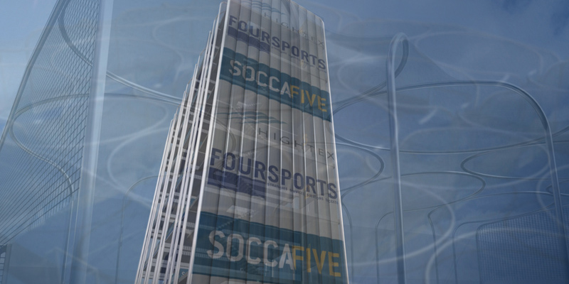 fotorealitische 3D Visualisierung mehrstöckiges Fußballcenter